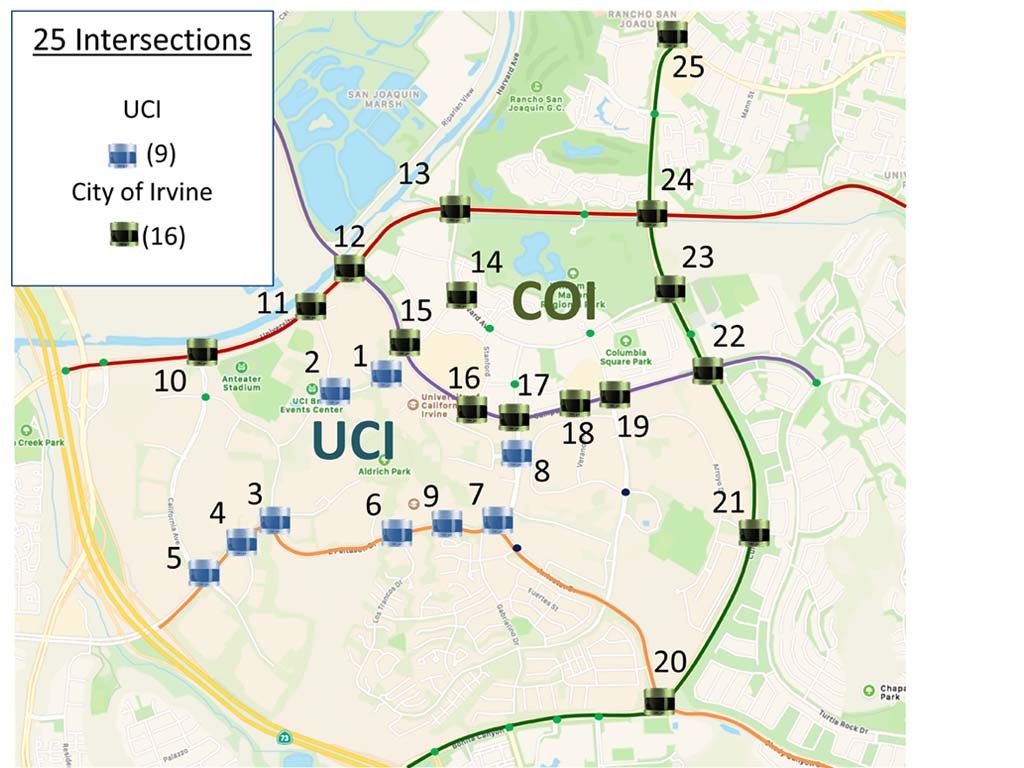 25 intersections map