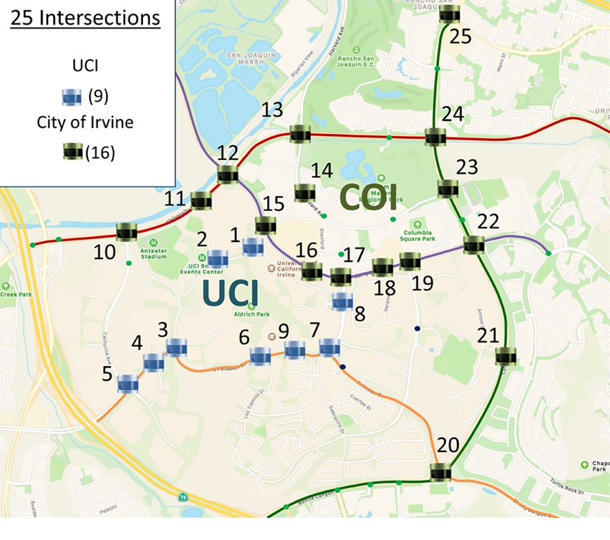 25 intersections map
